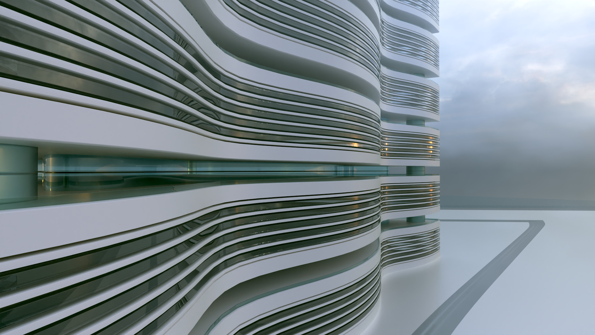 Futuristic Building Concept V2-09 3D model_6