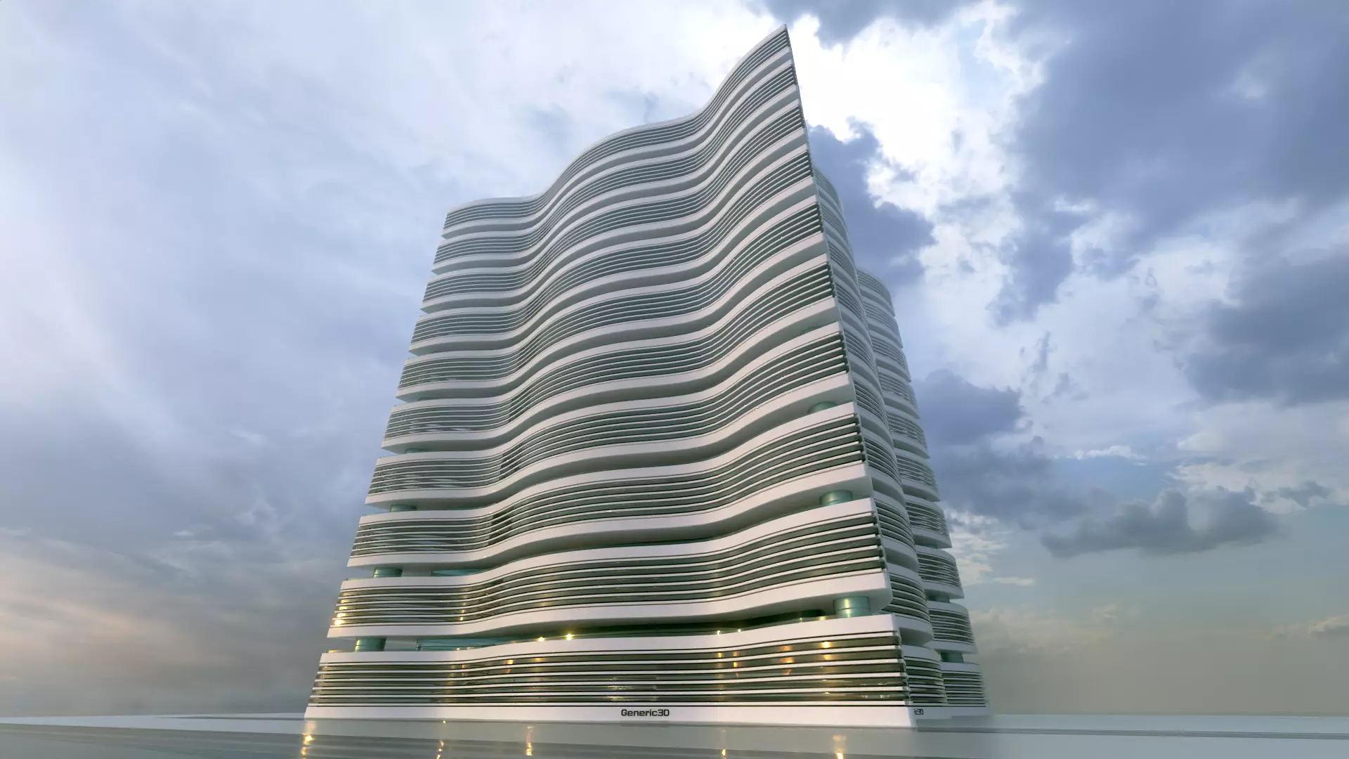 Futuristic Building Concept V2-09 3D model_0