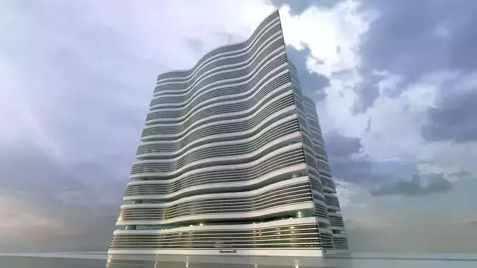 Futuristic Building Concept V2-09 3D model