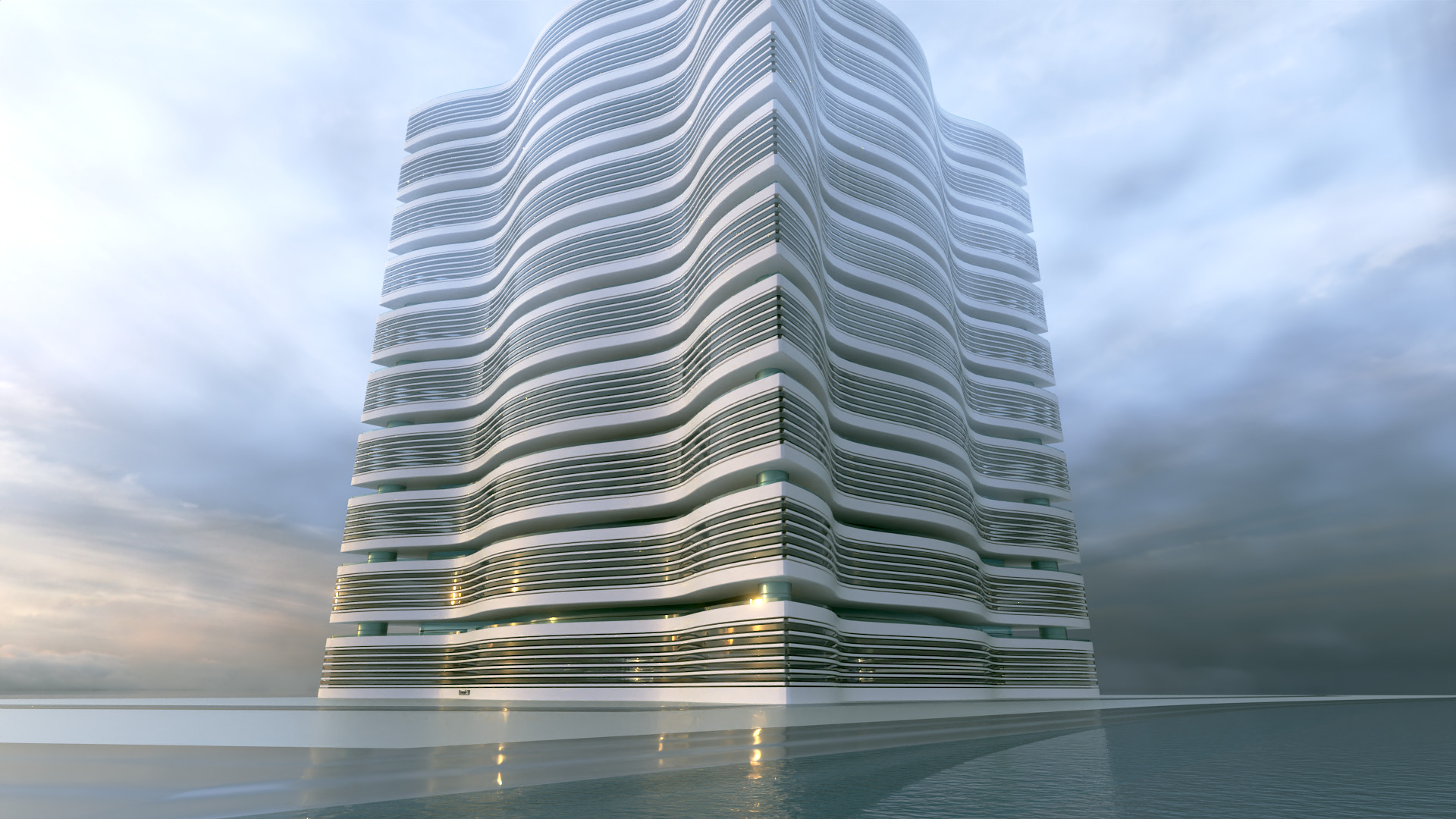Futuristic Building Concept V2-09 3D model_2