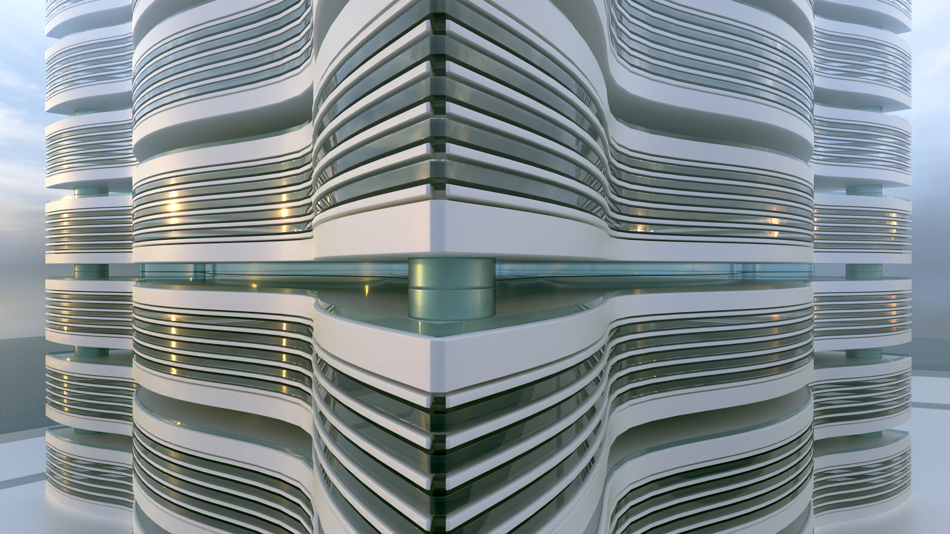 Futuristic Building Concept V2-09 3D model_7