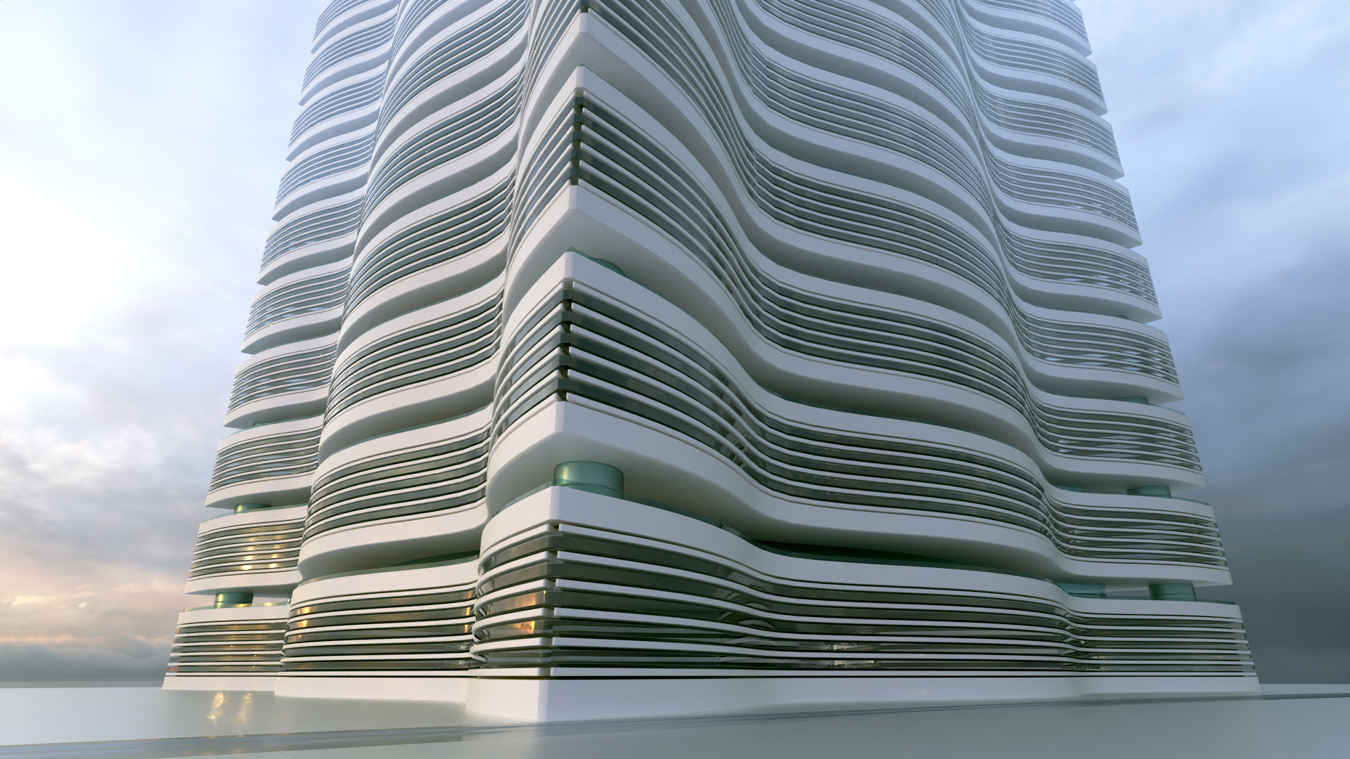 Futuristic Building Concept V2-09 3D model_3