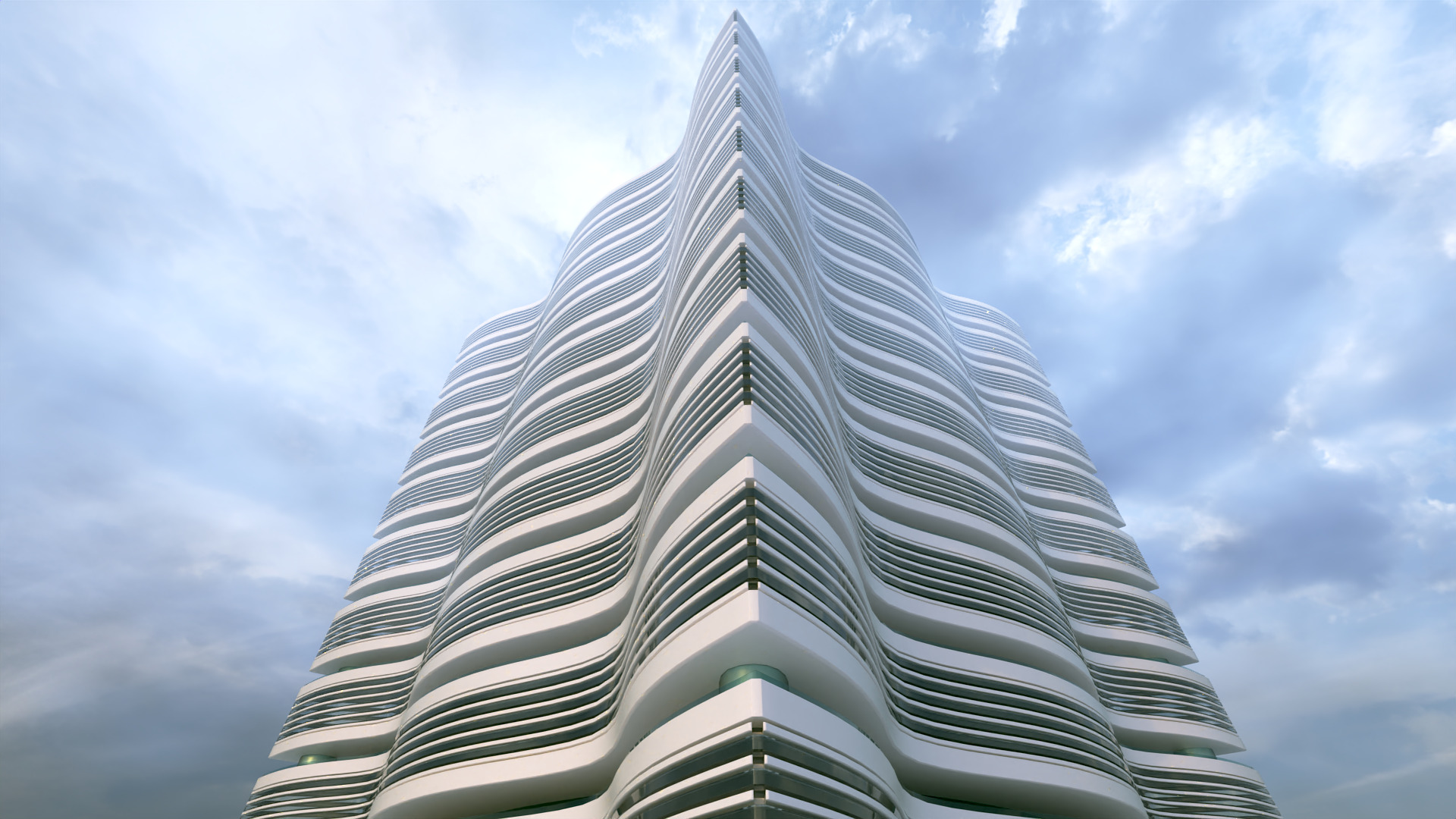 Futuristic Building Concept V2-09 3D model_1