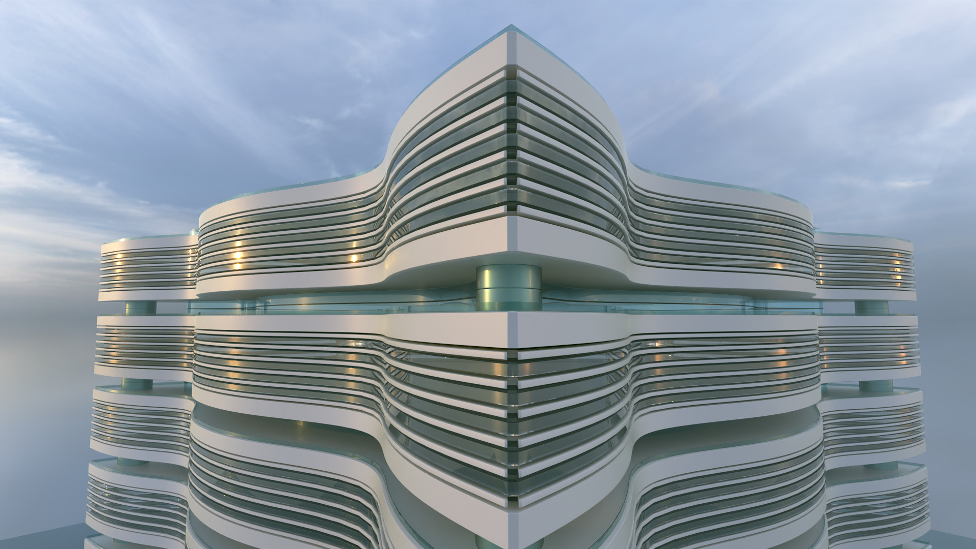 Futuristic Building Concept V2-09 3D model_11