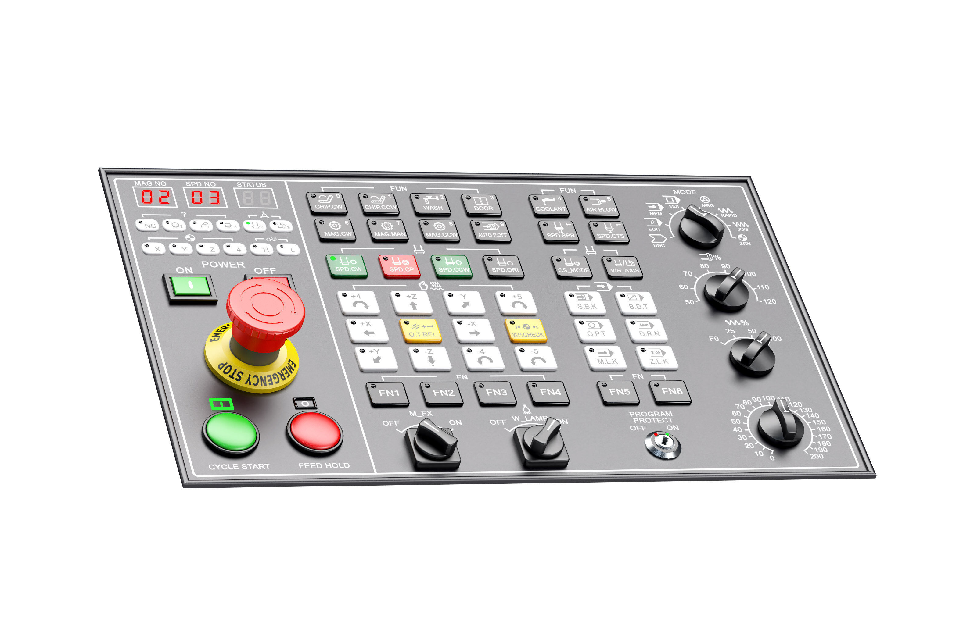 Lots buttons control panels 01-02 Free 3D model_2