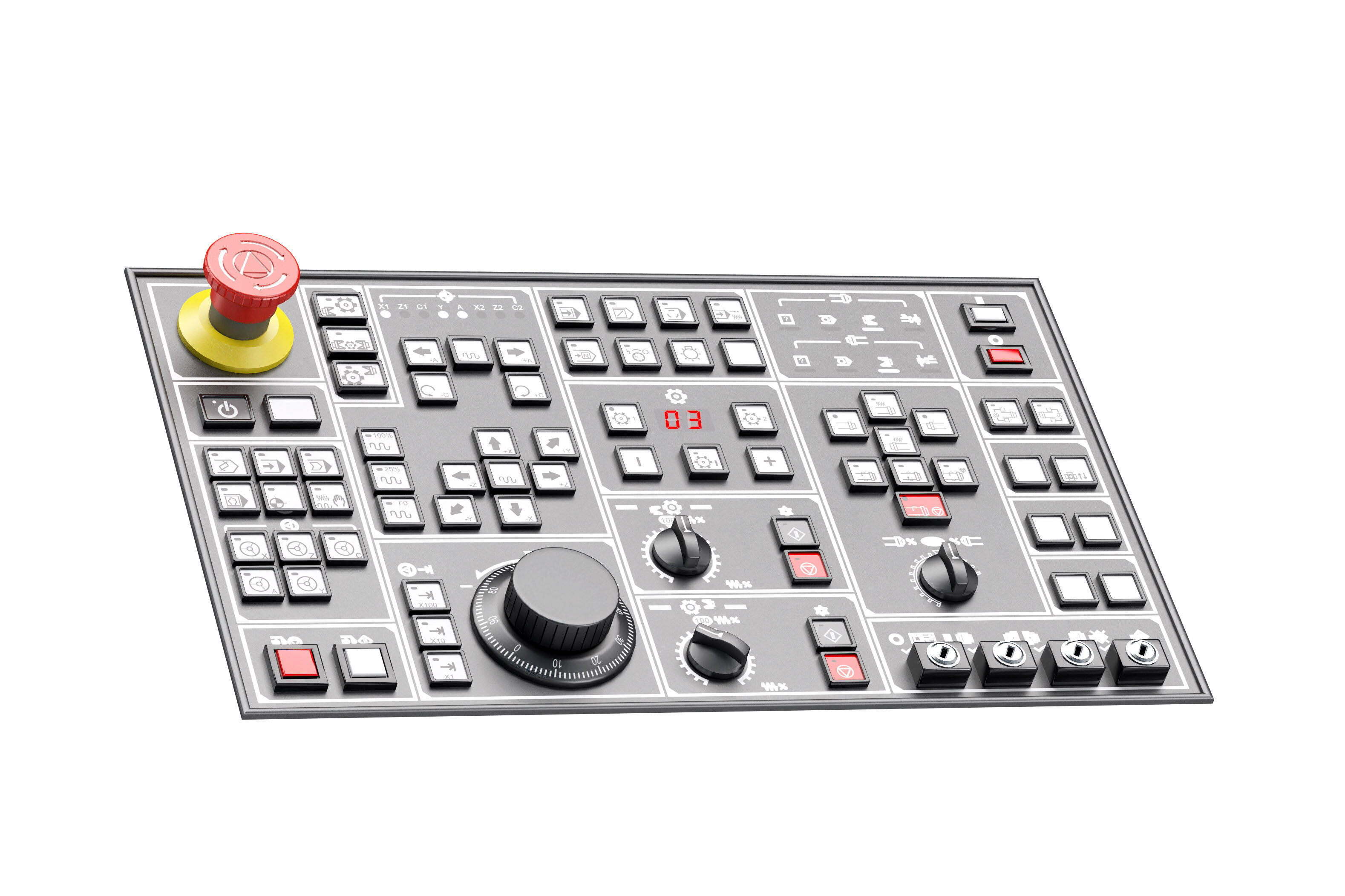 Lots buttons control panels 01-02 Free 3D model_5