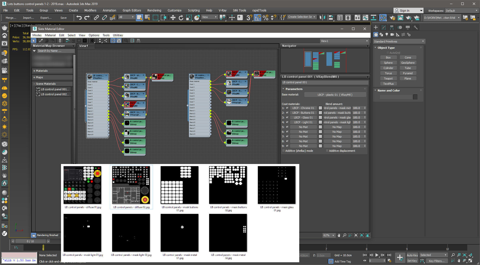 Lots buttons control panels 01-02 Free 3D model_8