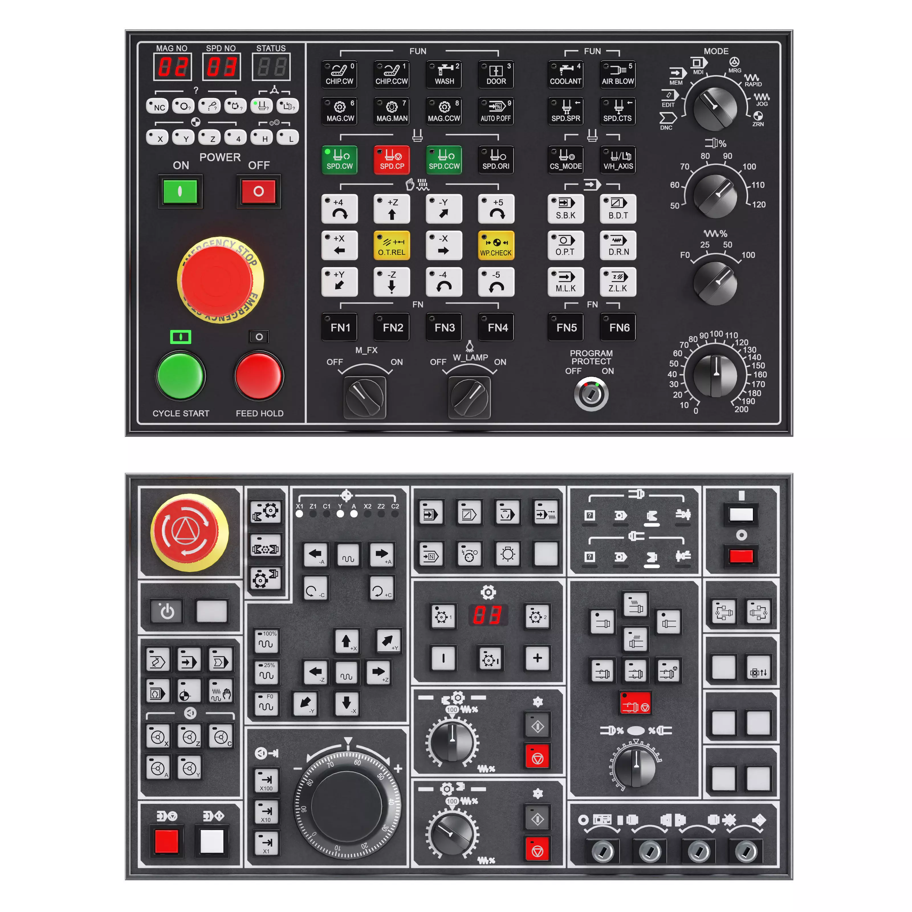 Lots buttons control panels 01-02 Free 3D model_0