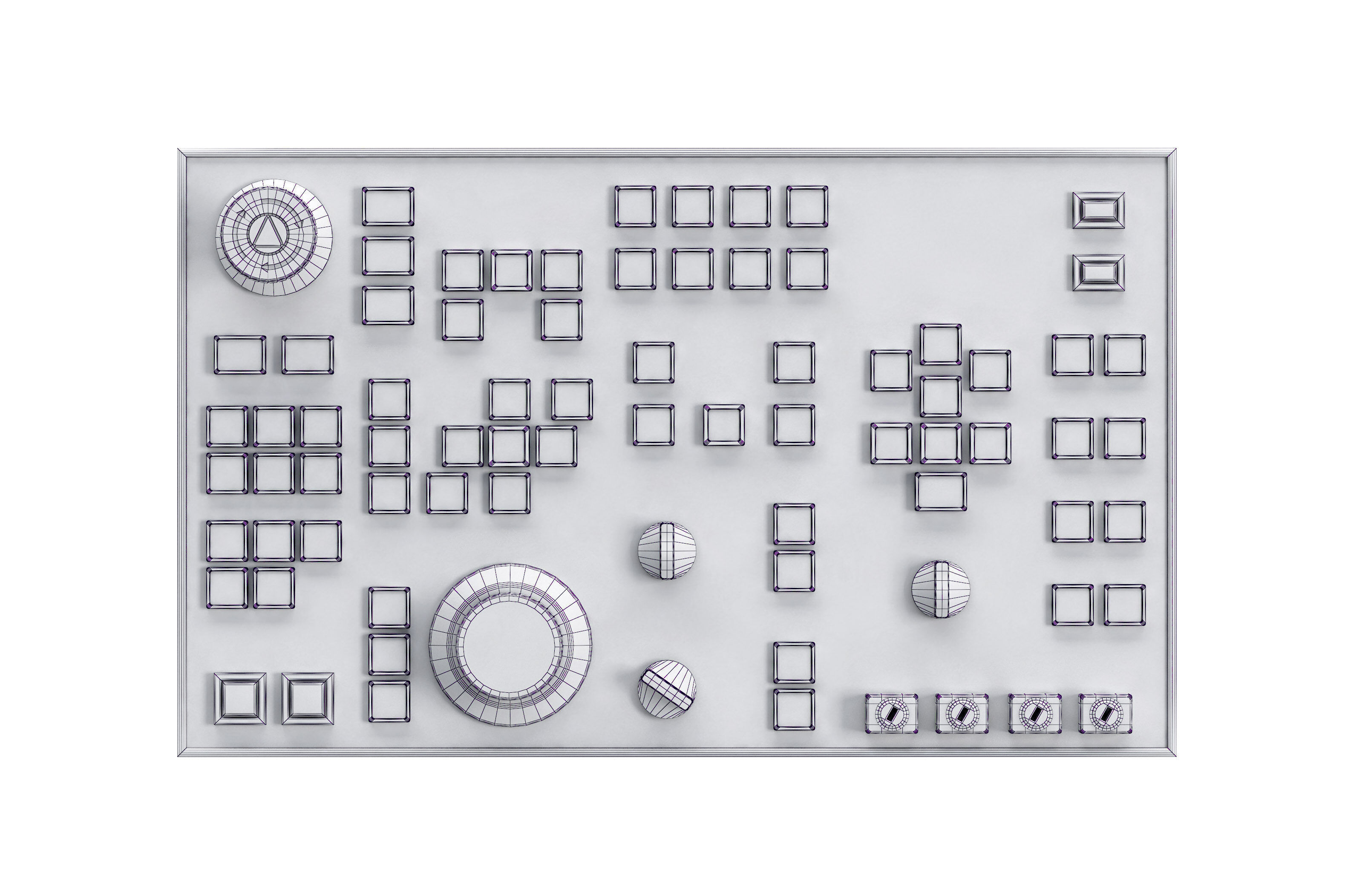Lots buttons control panels 01-02 Free 3D model_6