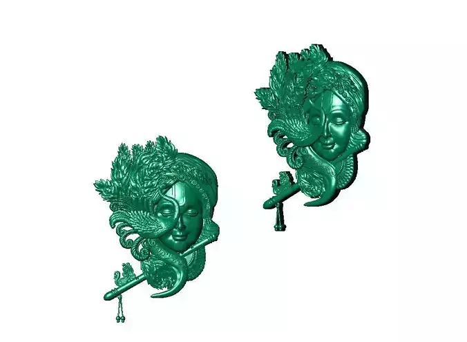  Krishna Peacock Locket Pendat  3D print model