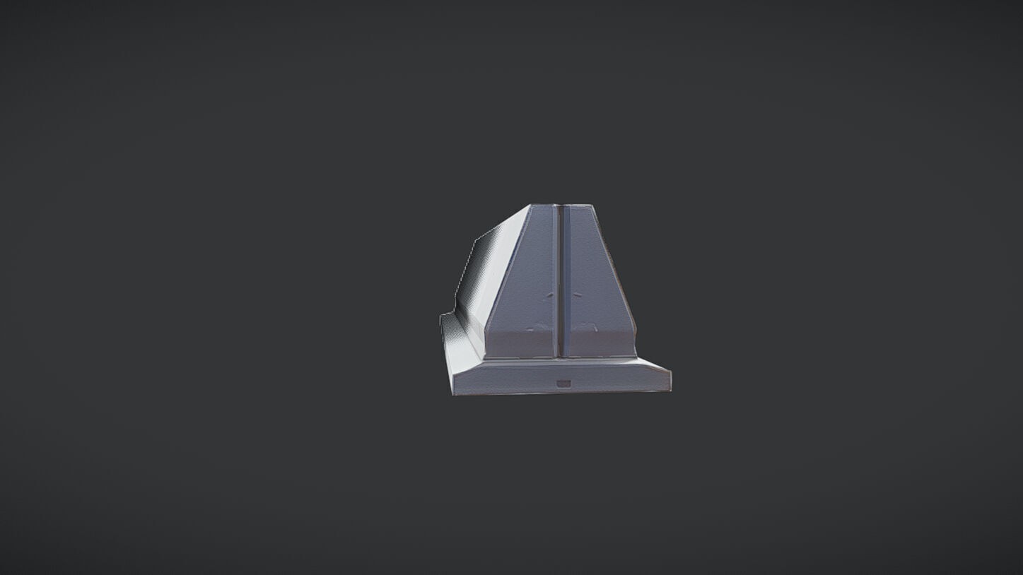 Concrete road barrier 3D model_4