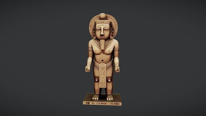 Ancient stone statue of a figure 3D model