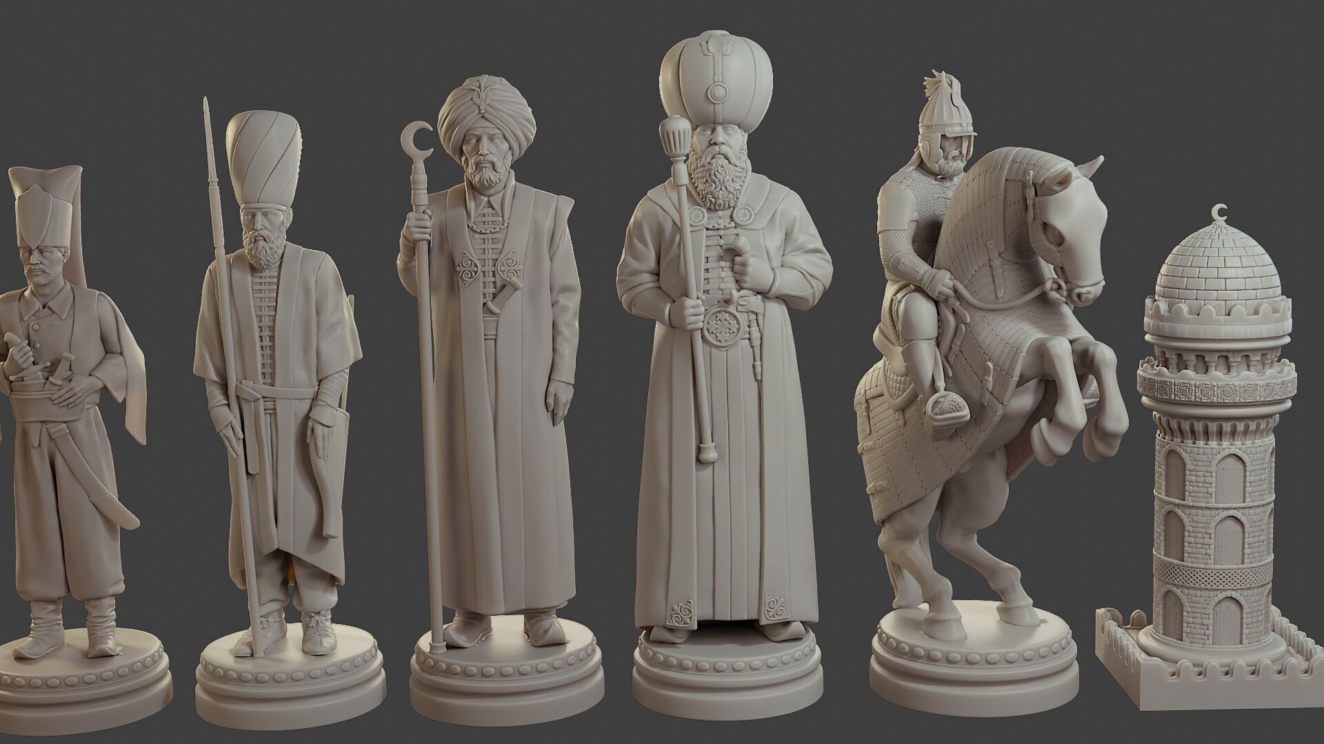 Medieval Ottoman Chess Set MOCHS 1 3D print model_22