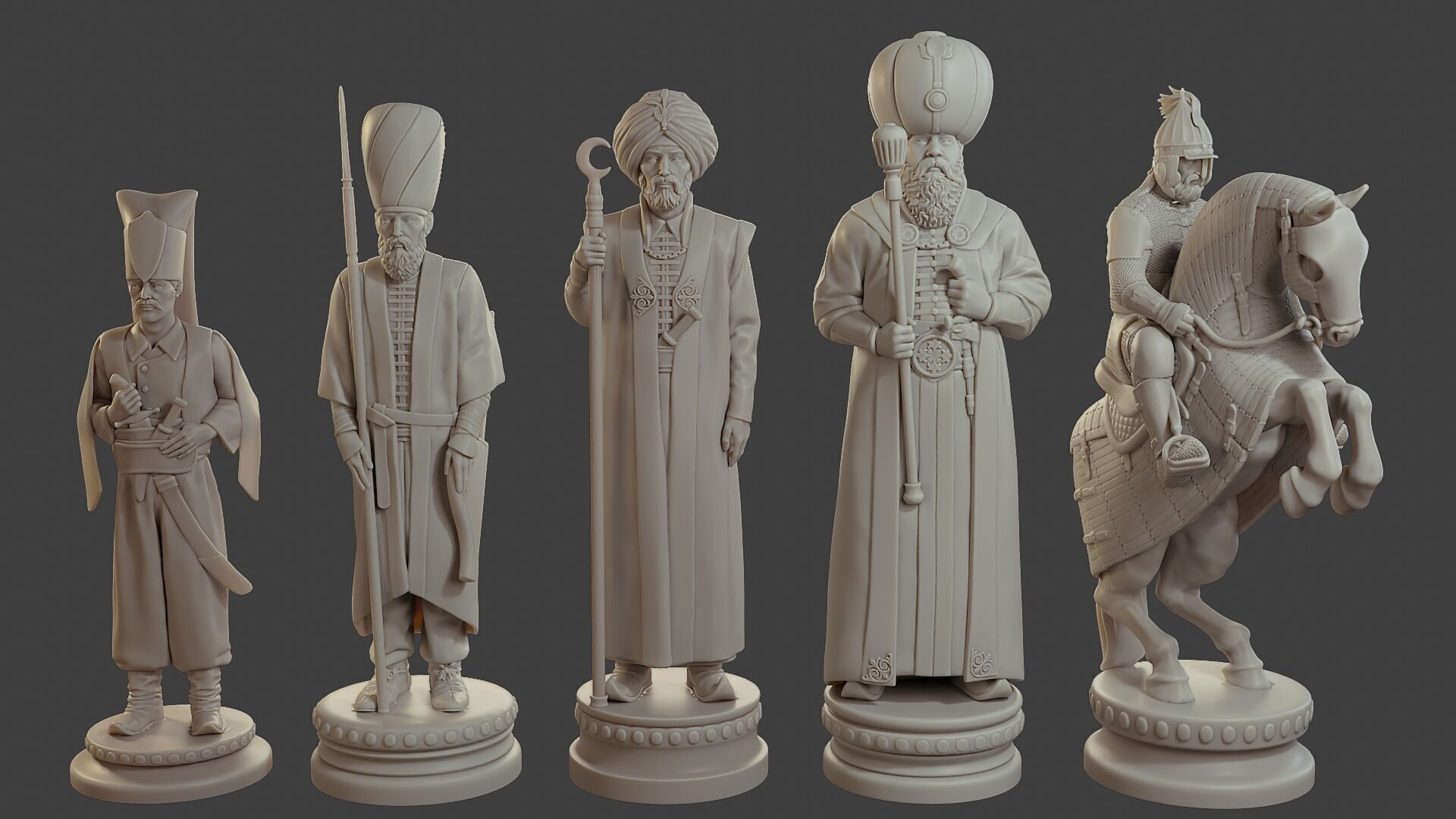 Medieval Ottoman Chess Set MOCHS 1 3D print model_2