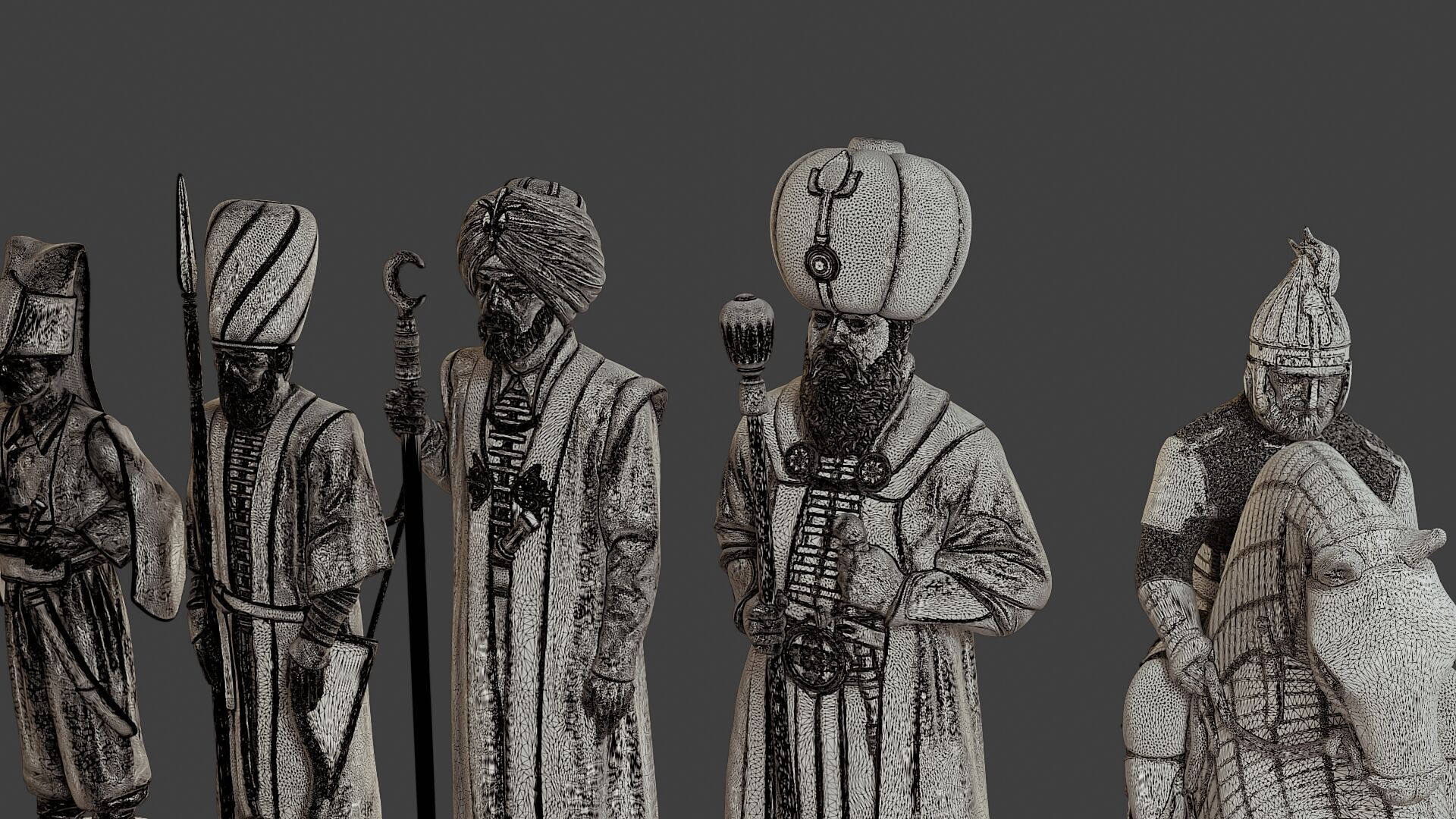Medieval Ottoman Chess Set MOCHS 1 3D print model_12