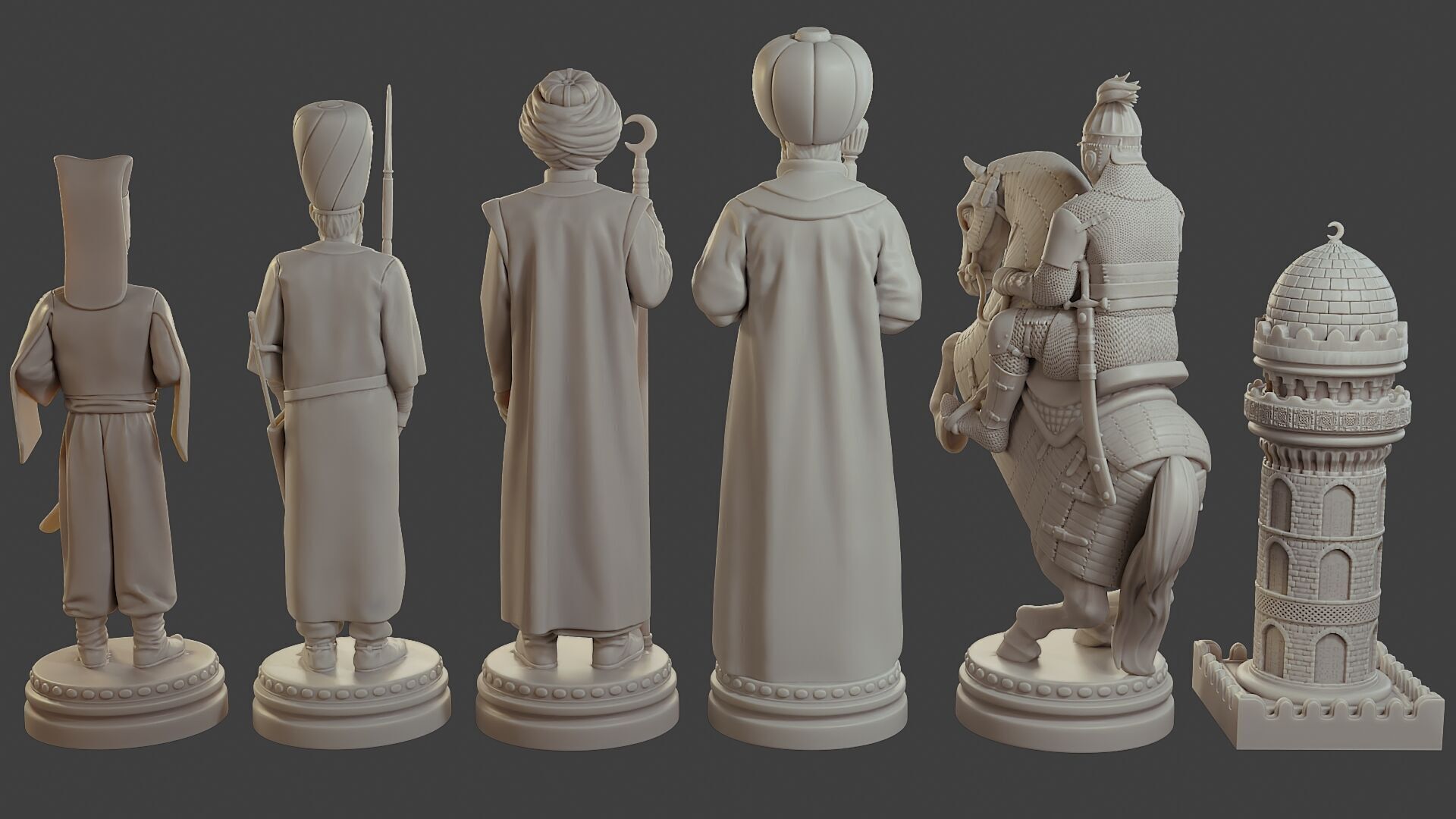 Medieval Ottoman Chess Set MOCHS 1 3D print model_6
