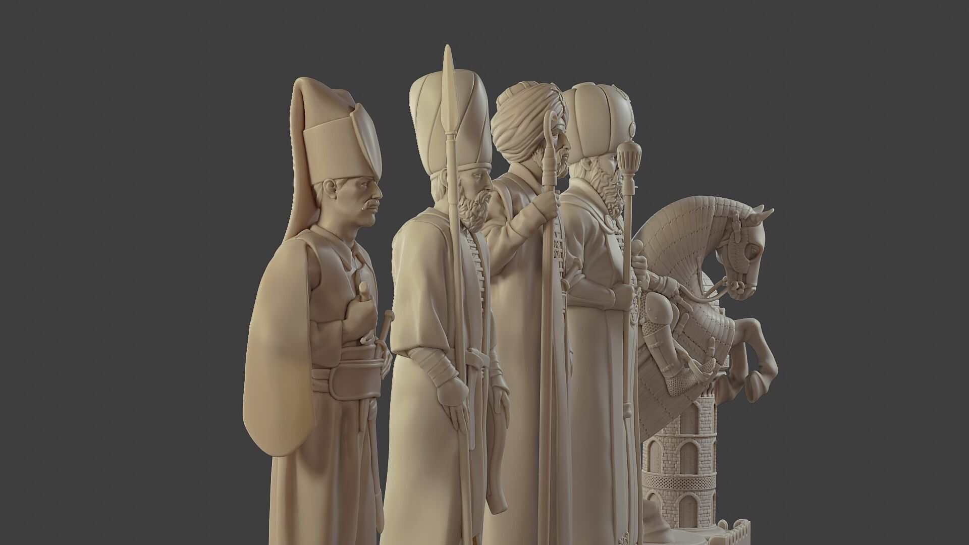 Medieval Ottoman Chess Set MOCHS 1 3D print model_28