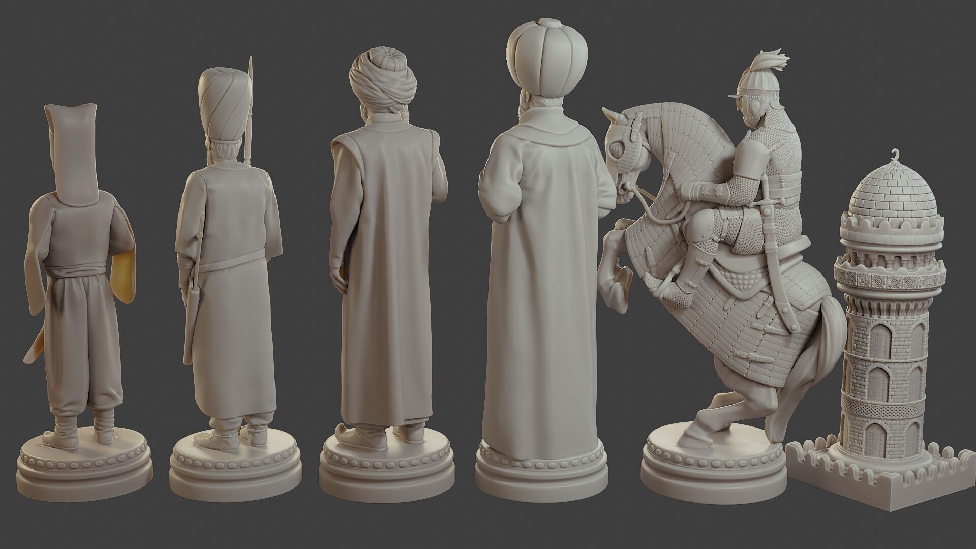 Medieval Ottoman Chess Set MOCHS 1 3D print model_5