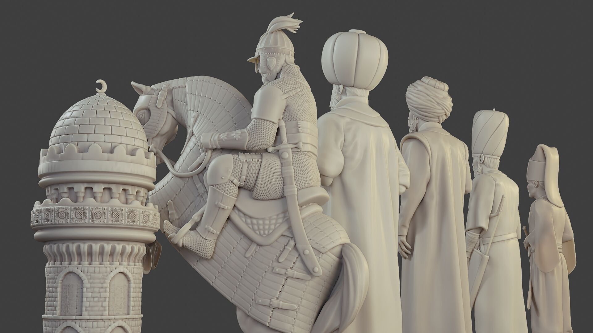 Medieval Ottoman Chess Set MOCHS 1 3D print model_20