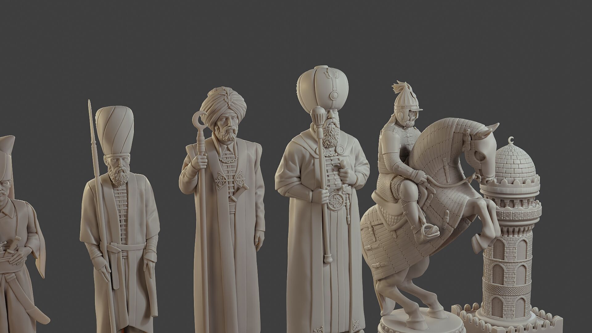 Medieval Ottoman Chess Set MOCHS 1 3D print model_26