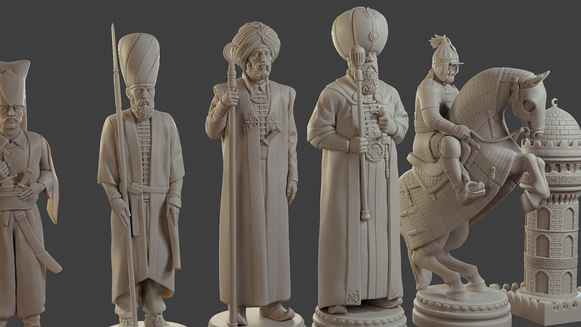 Medieval Ottoman Chess Set MOCHS 1 3D print model_19