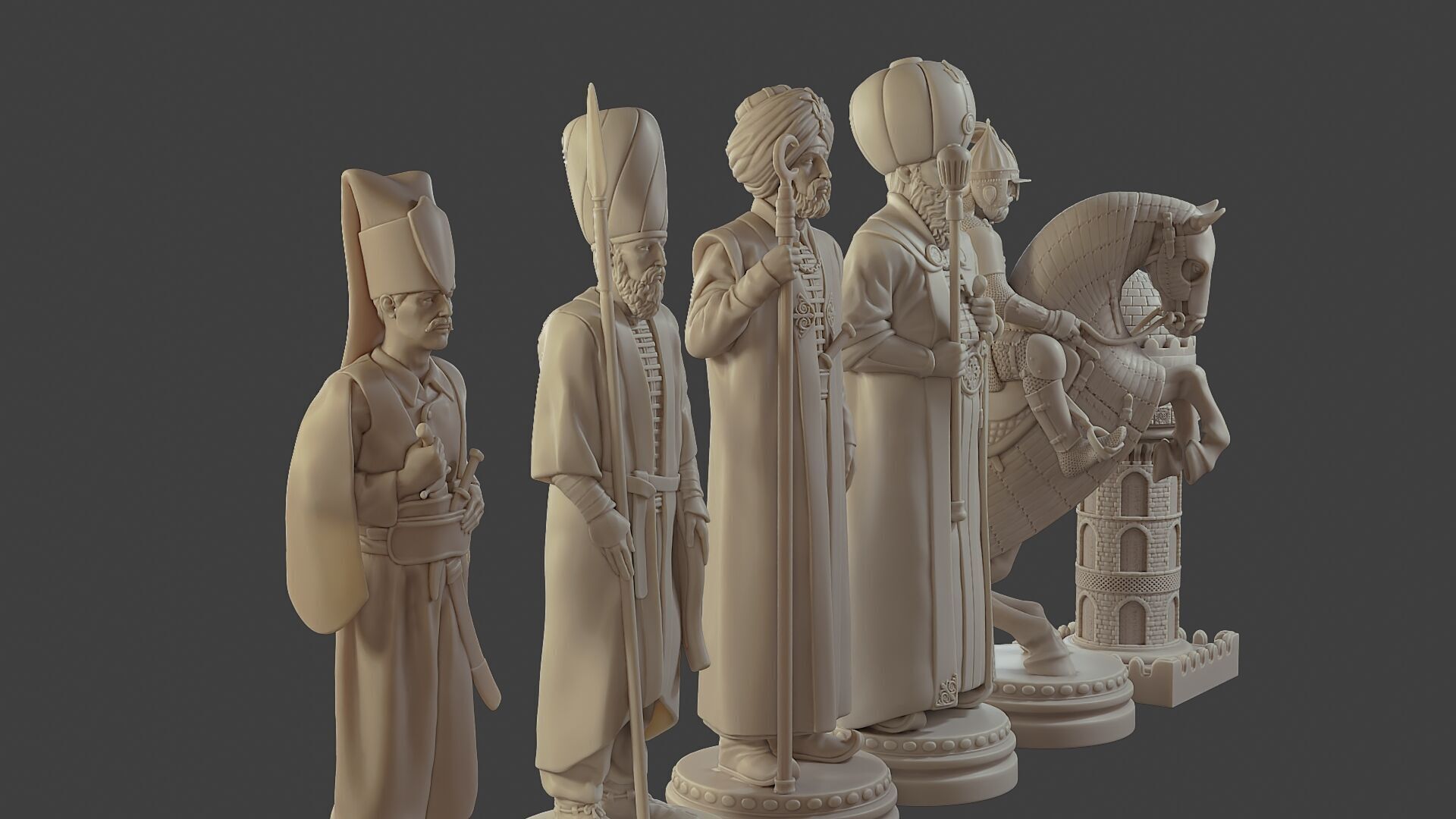 Medieval Ottoman Chess Set MOCHS 1 3D print model_29