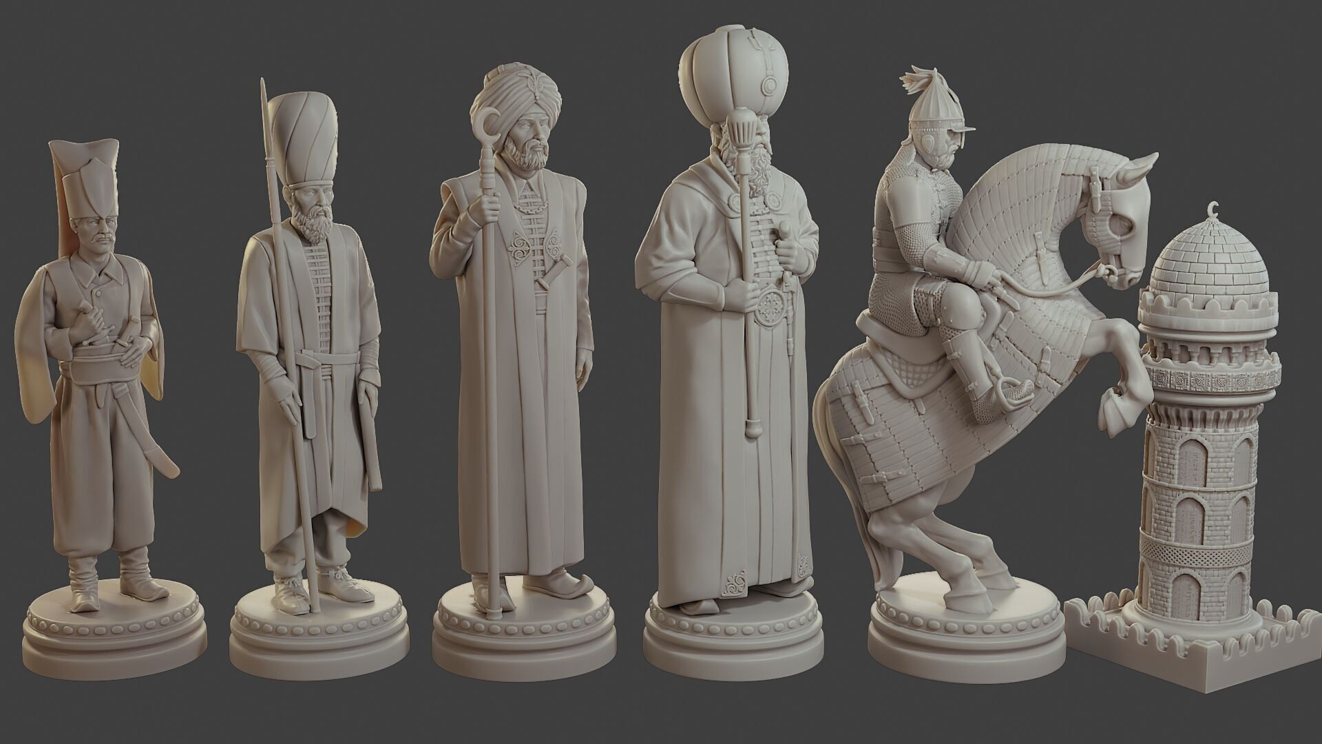 Medieval Ottoman Chess Set MOCHS 1 3D print model_10