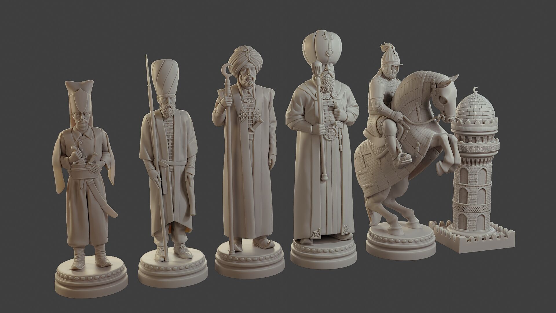 Medieval Ottoman Chess Set MOCHS 1 3D print model_31