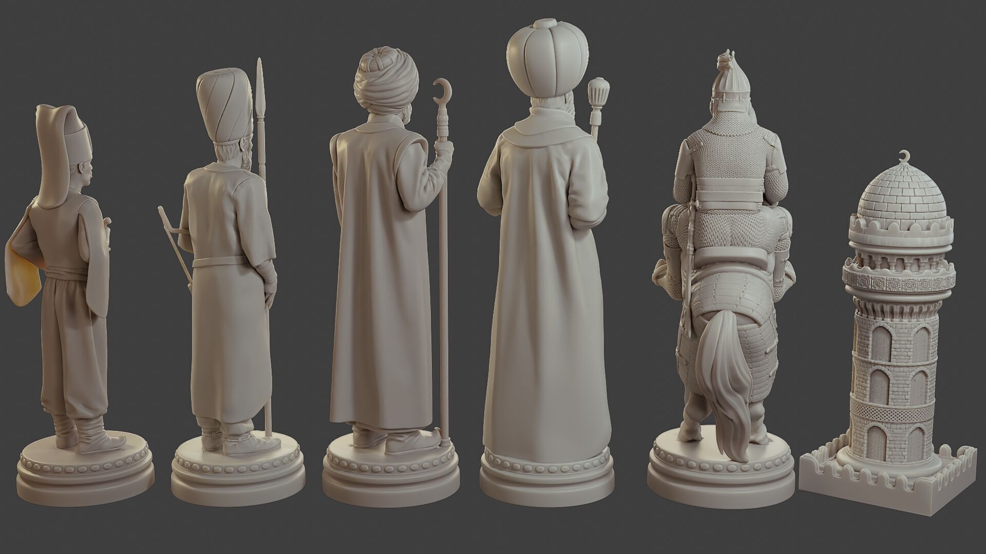 Medieval Ottoman Chess Set MOCHS 1 3D print model_7