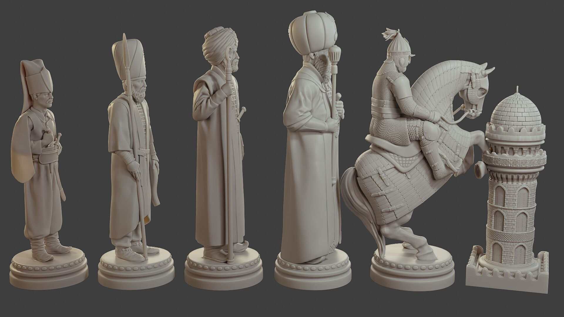 Medieval Ottoman Chess Set MOCHS 1 3D print model_9