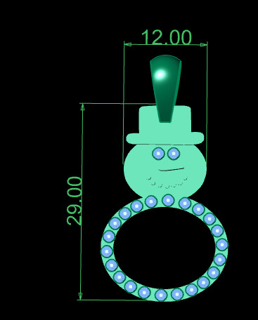 SNOWMAN PENDANT 3D PRINTABLE MODEL 3D print model_4