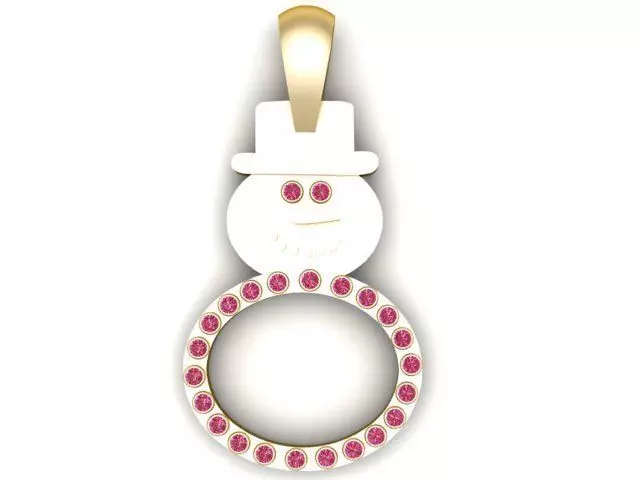 SNOWMAN PENDANT 3D PRINTABLE MODEL 3D print model_0
