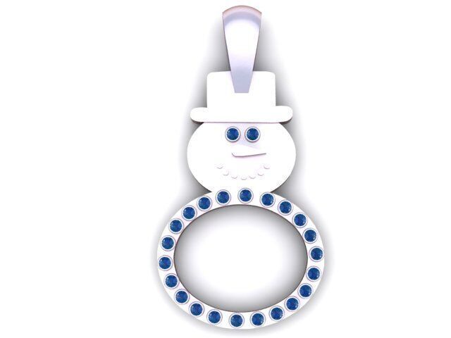 SNOWMAN PENDANT 3D PRINTABLE MODEL 3D print model_7
