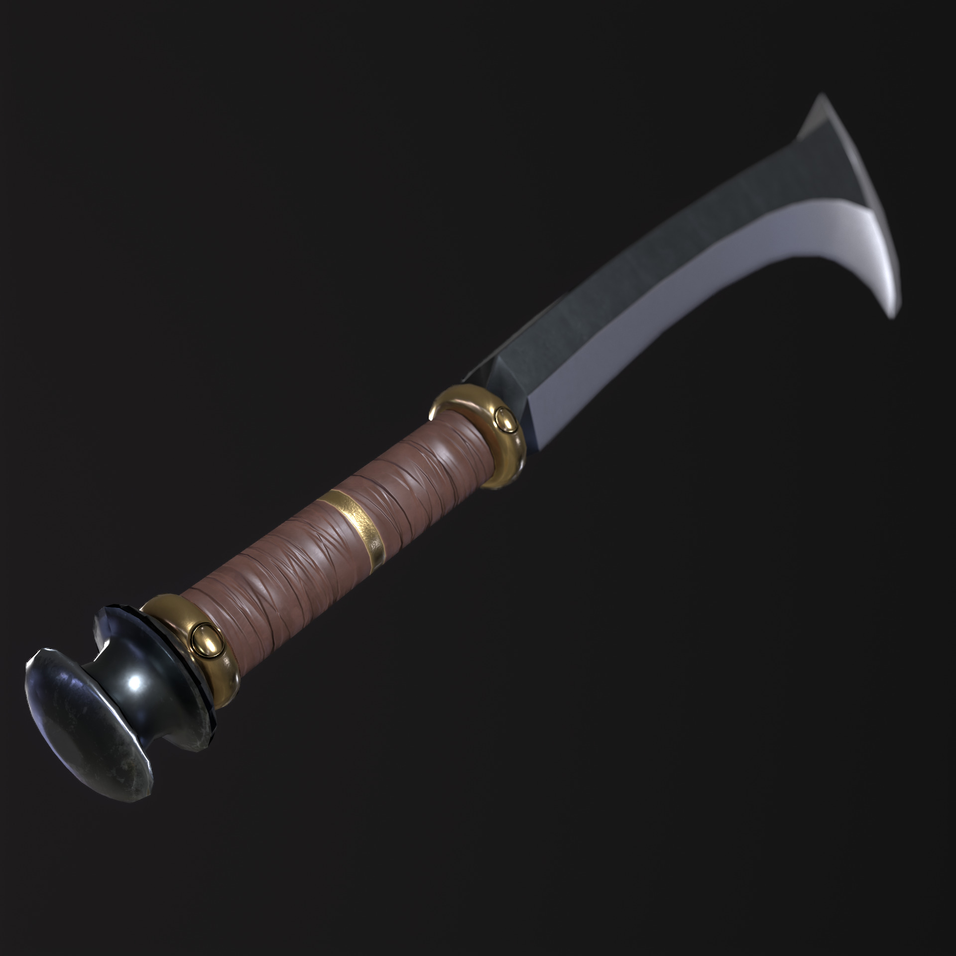 Fantasy Sword PBR Low-poly 3D model_8