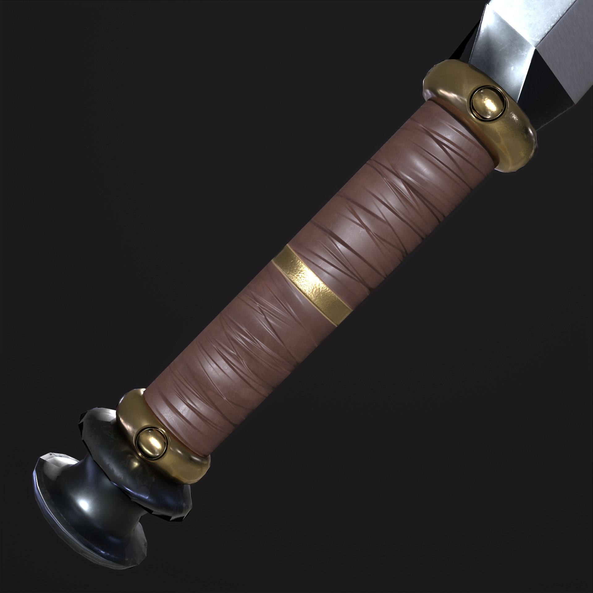 Fantasy Sword PBR Low-poly 3D model_9