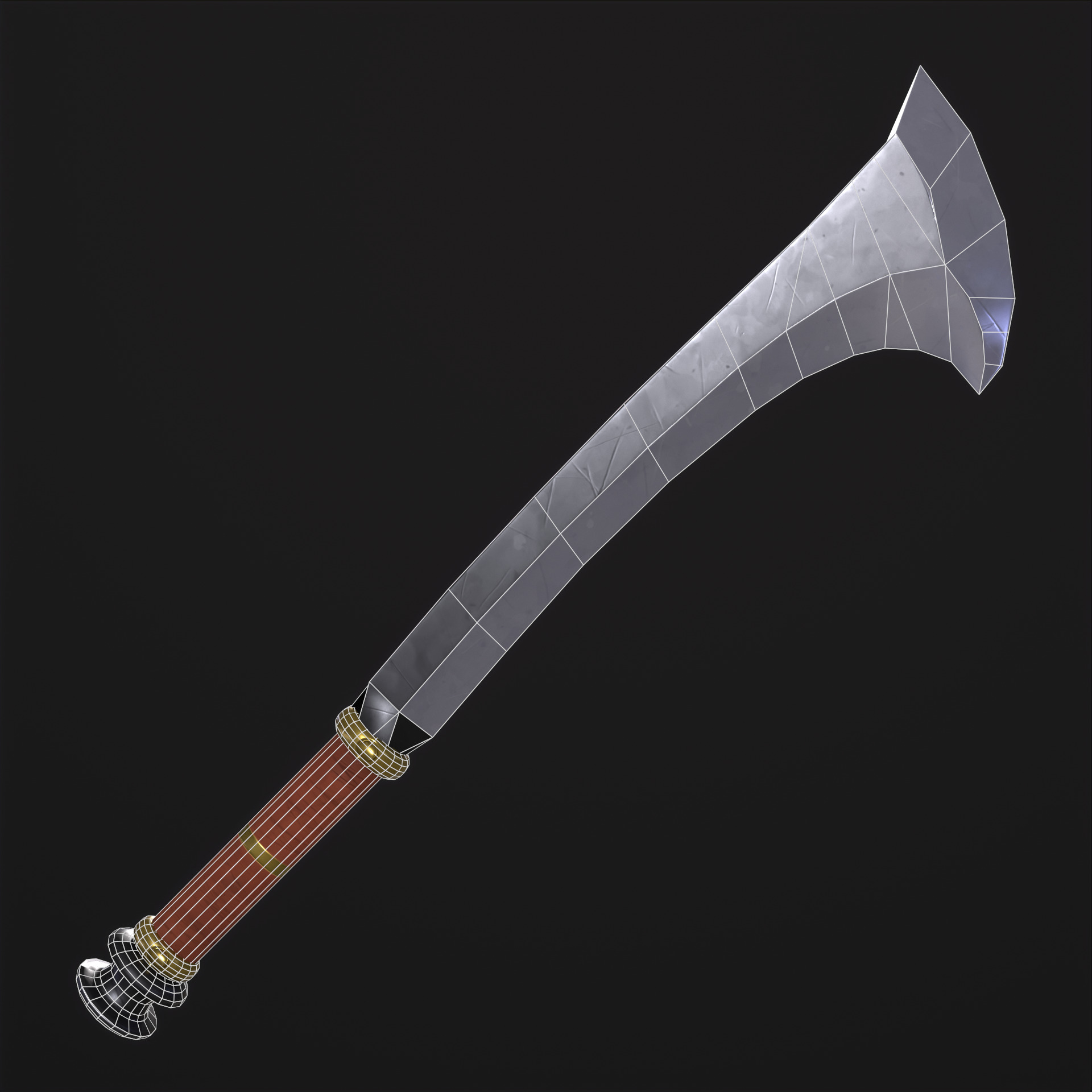 Fantasy Sword PBR Low-poly 3D model_10