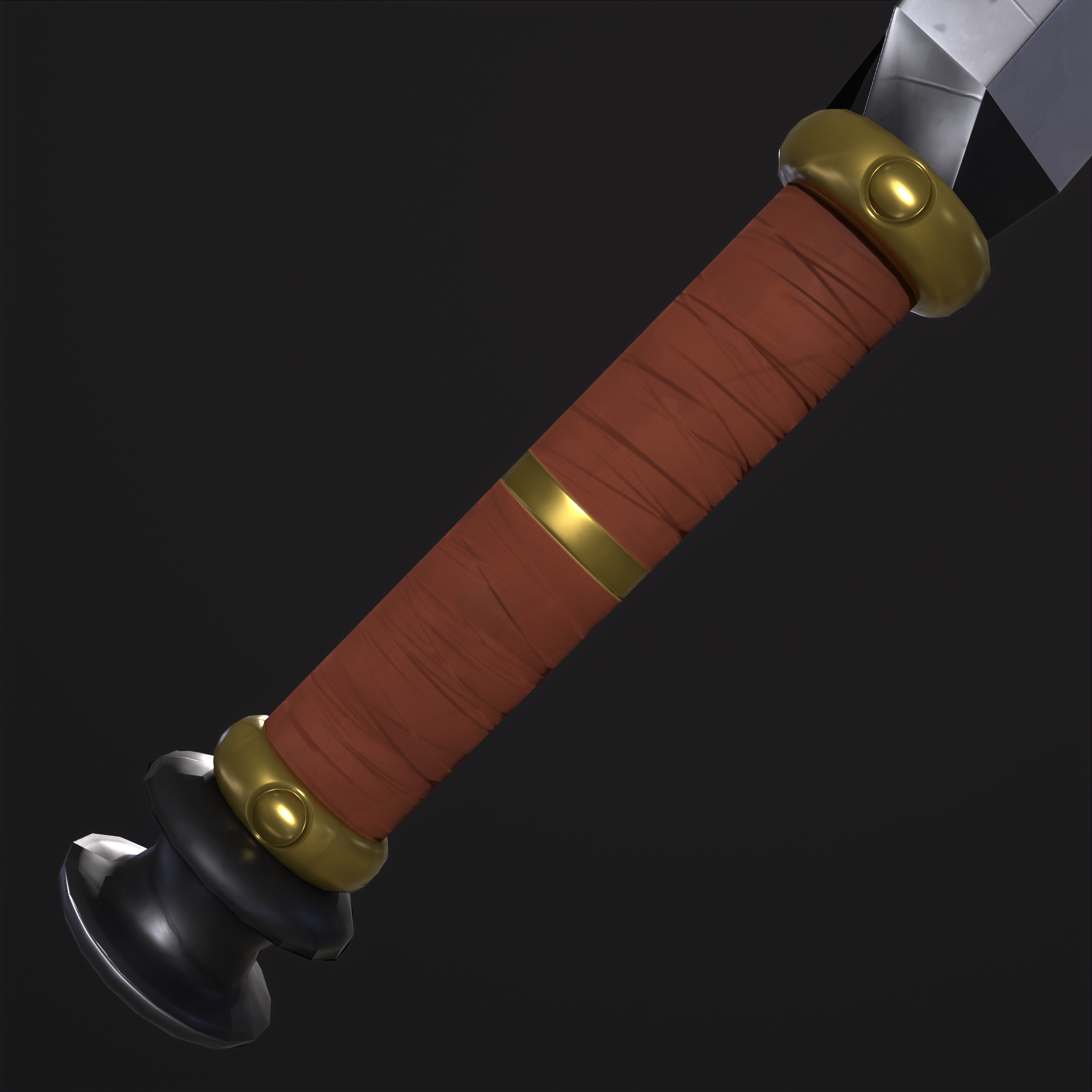 Fantasy Sword PBR Low-poly 3D model_5