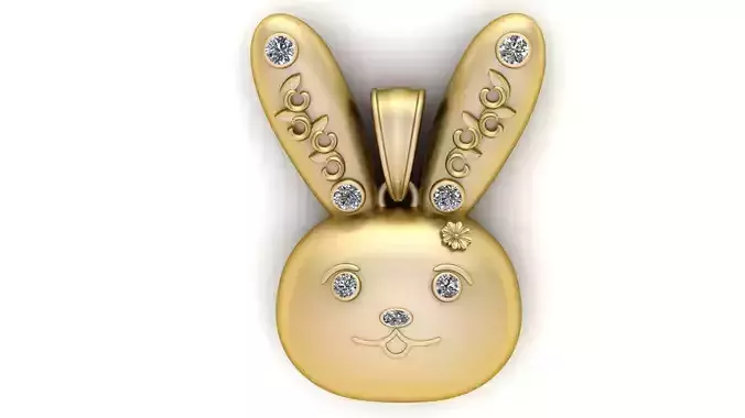 SWEET RABBIT PENDANT 3D PRINTABLE MODEL 