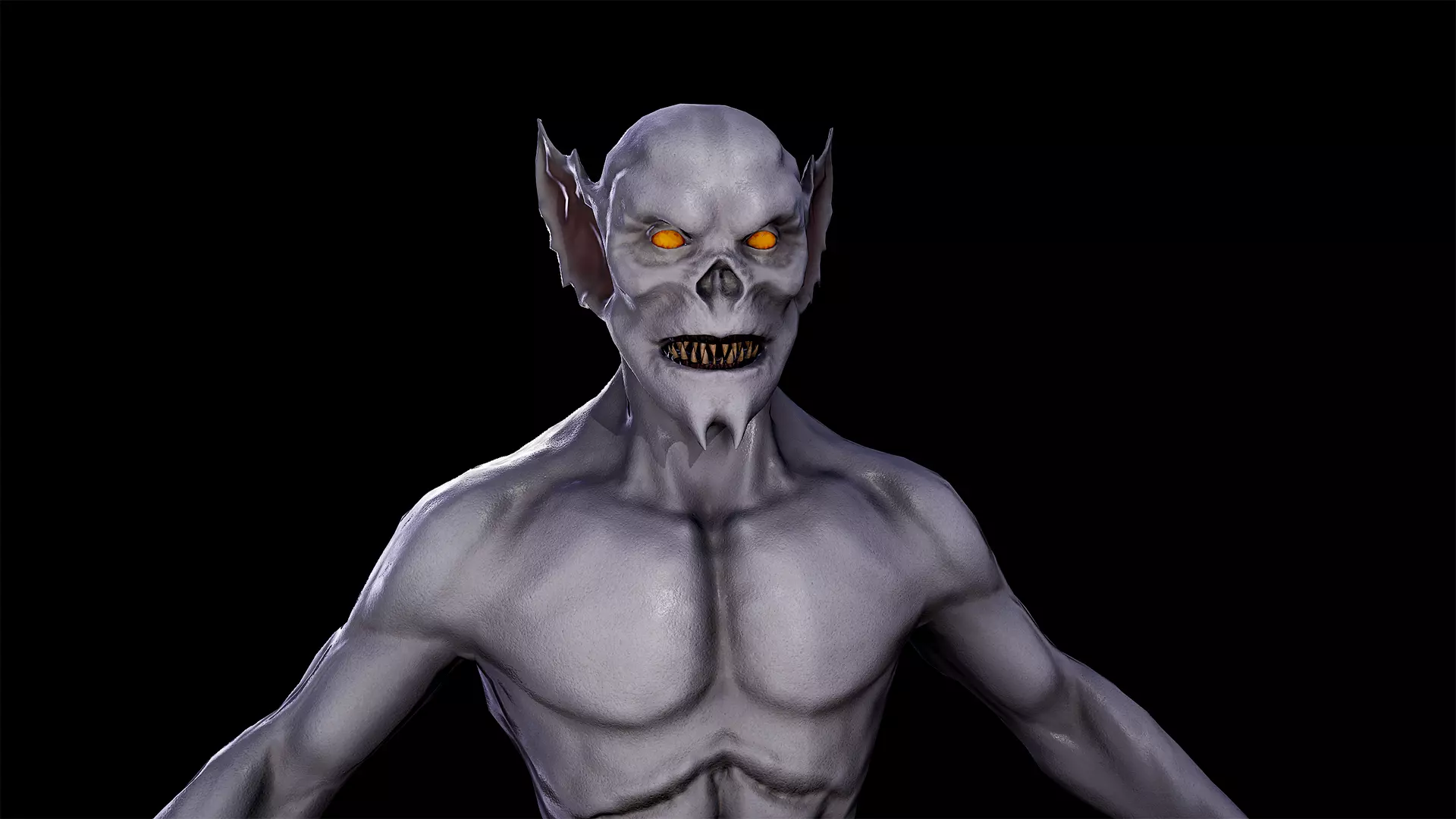 Vampire monster Low-poly 3D model_0