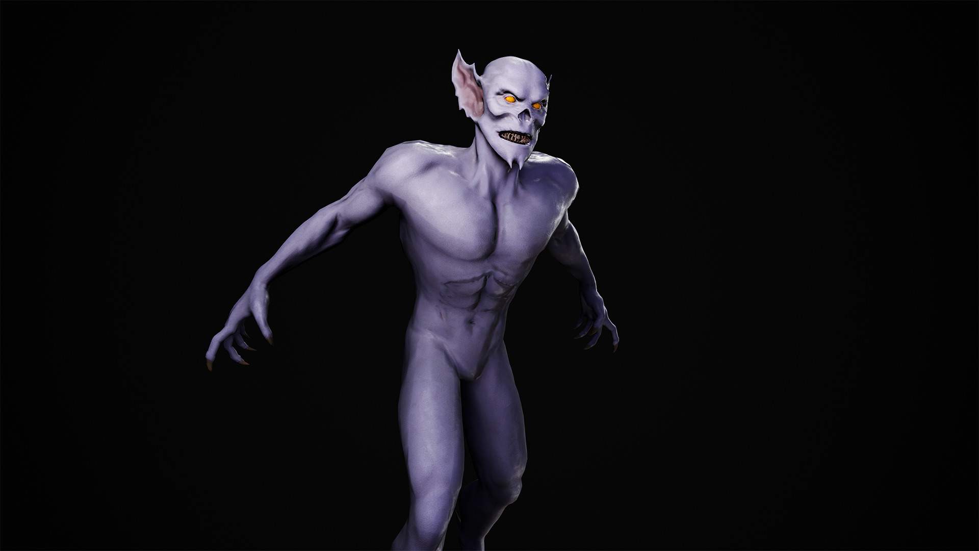 Vampire monster Low-poly 3D model_10