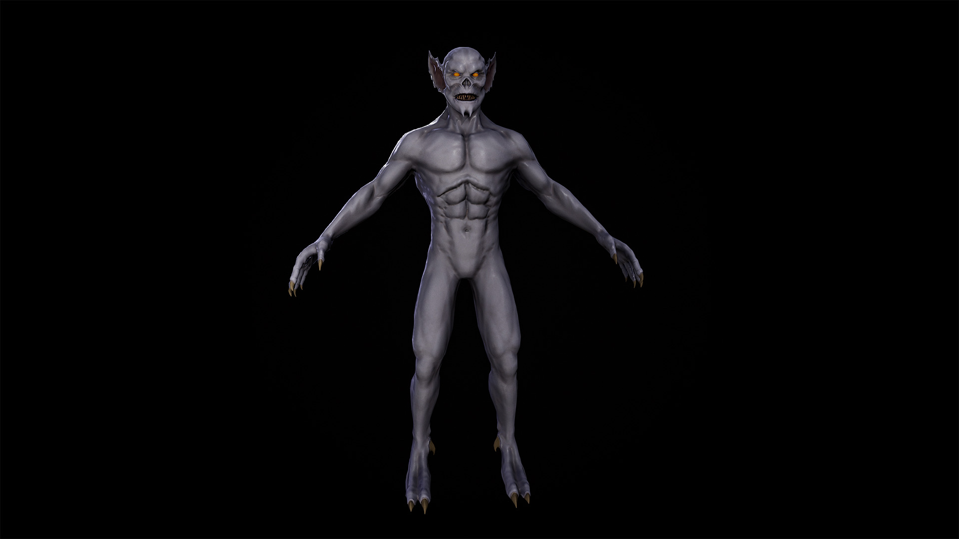 Vampire monster Low-poly 3D model_5
