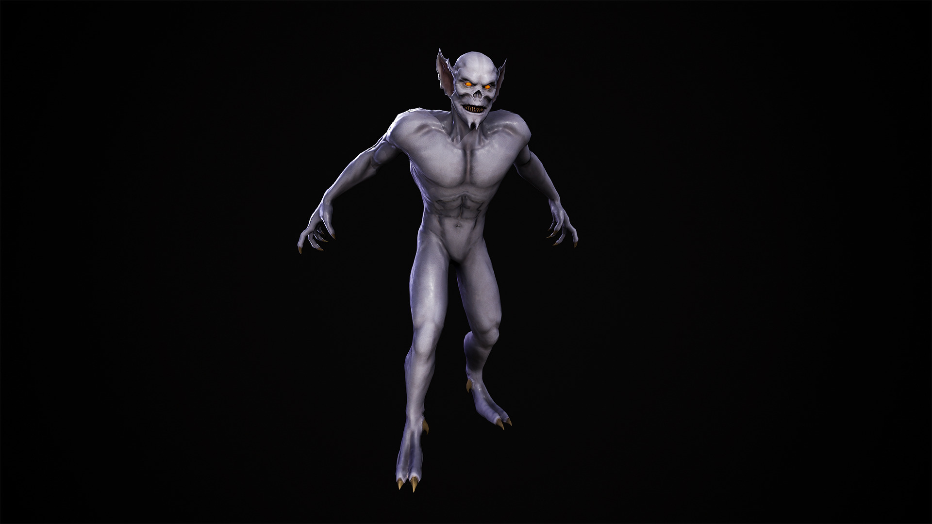 Vampire monster Low-poly 3D model_9