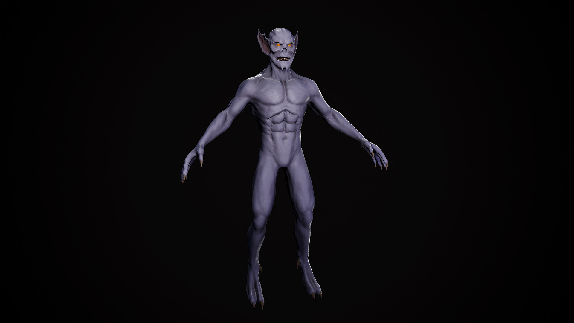 Vampire monster Low-poly 3D model_6