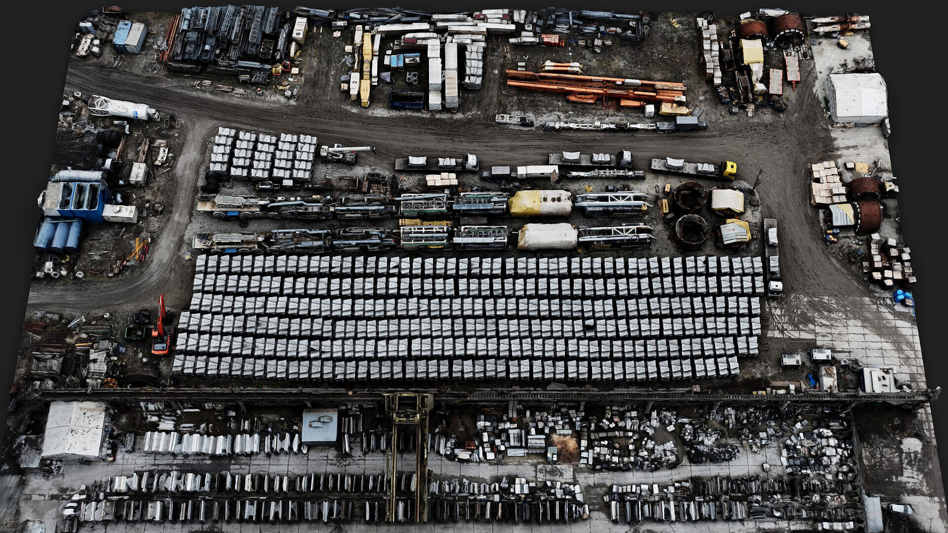 terrain mining facility machinery storage stuff drone scan Low-poly 3D model_5