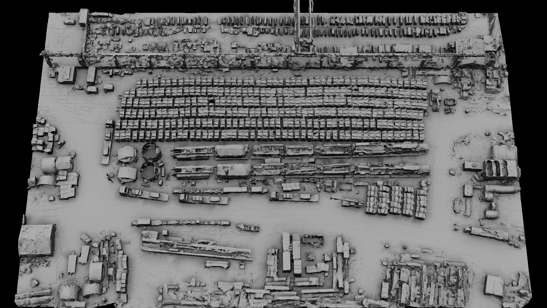 terrain mining facility machinery storage stuff drone scan Low-poly 3D model_9