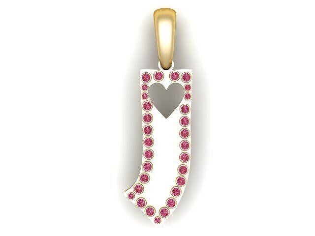 HEART DESIGN ALPHABET I PENDANT 3D PRINTABLE MODEL 3D print model