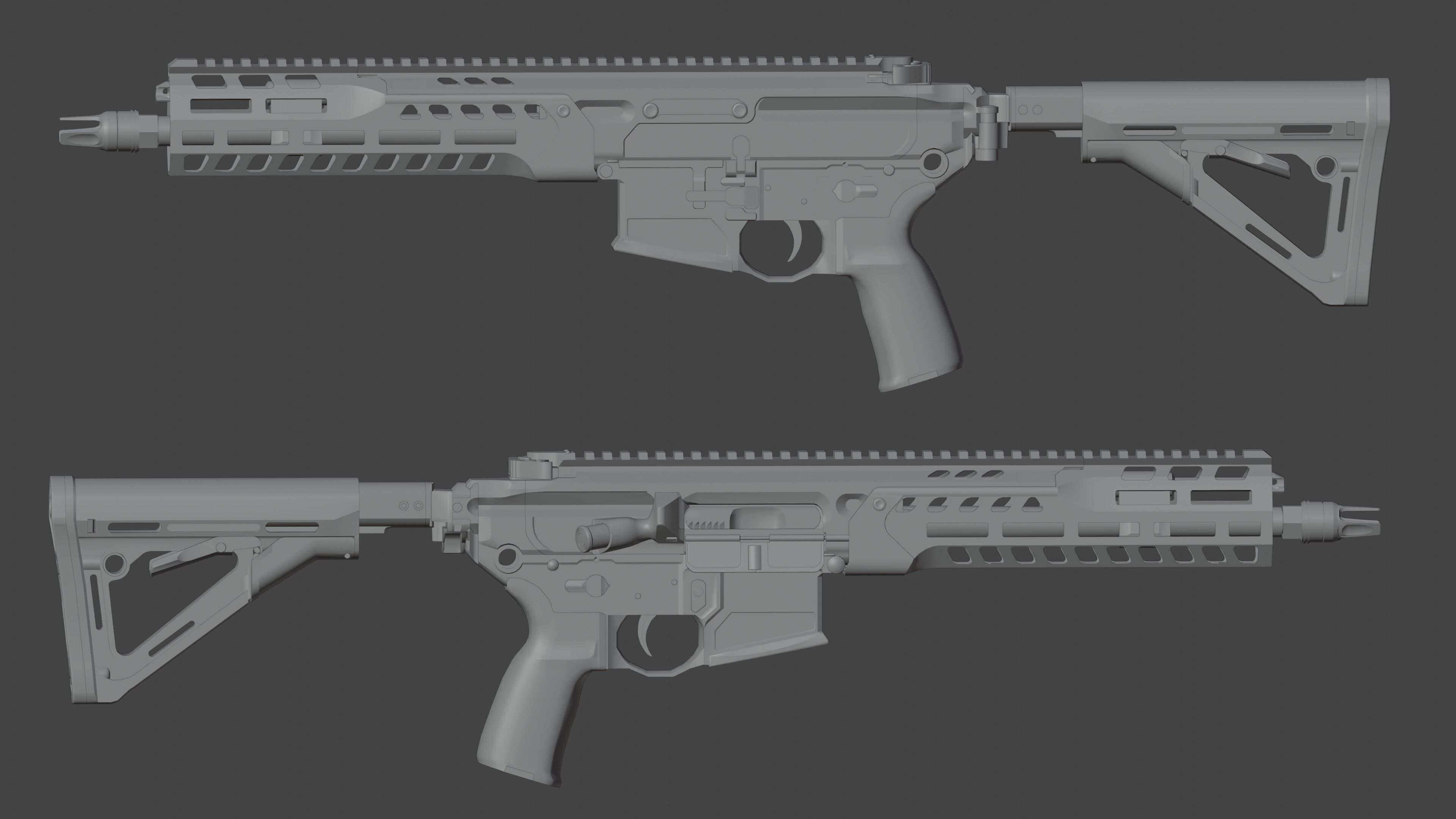 SIG SAUER MCX CSAW Low-poly 3D model_2