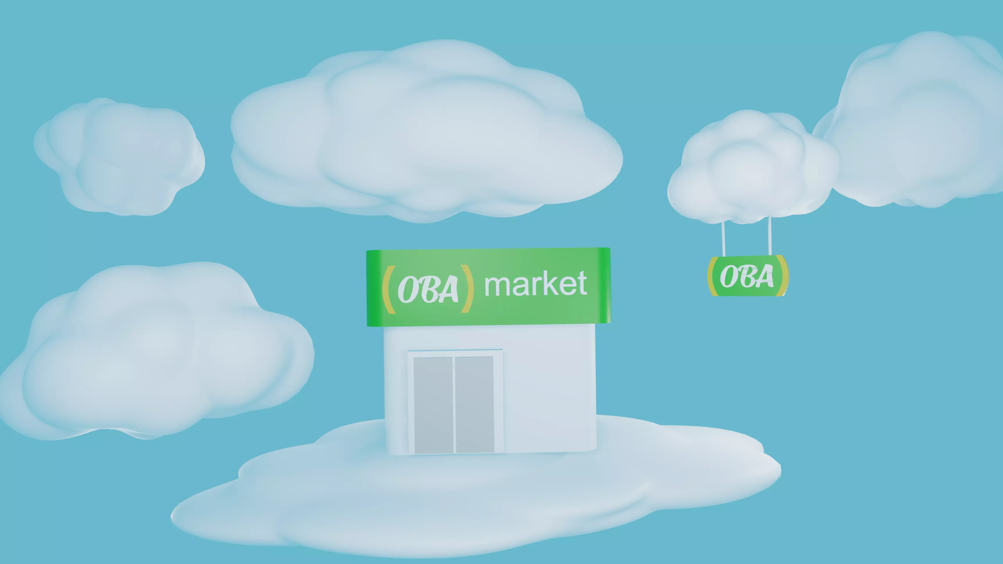 OBA Market on the Clouds Digital Concept Design Free 3D model_0