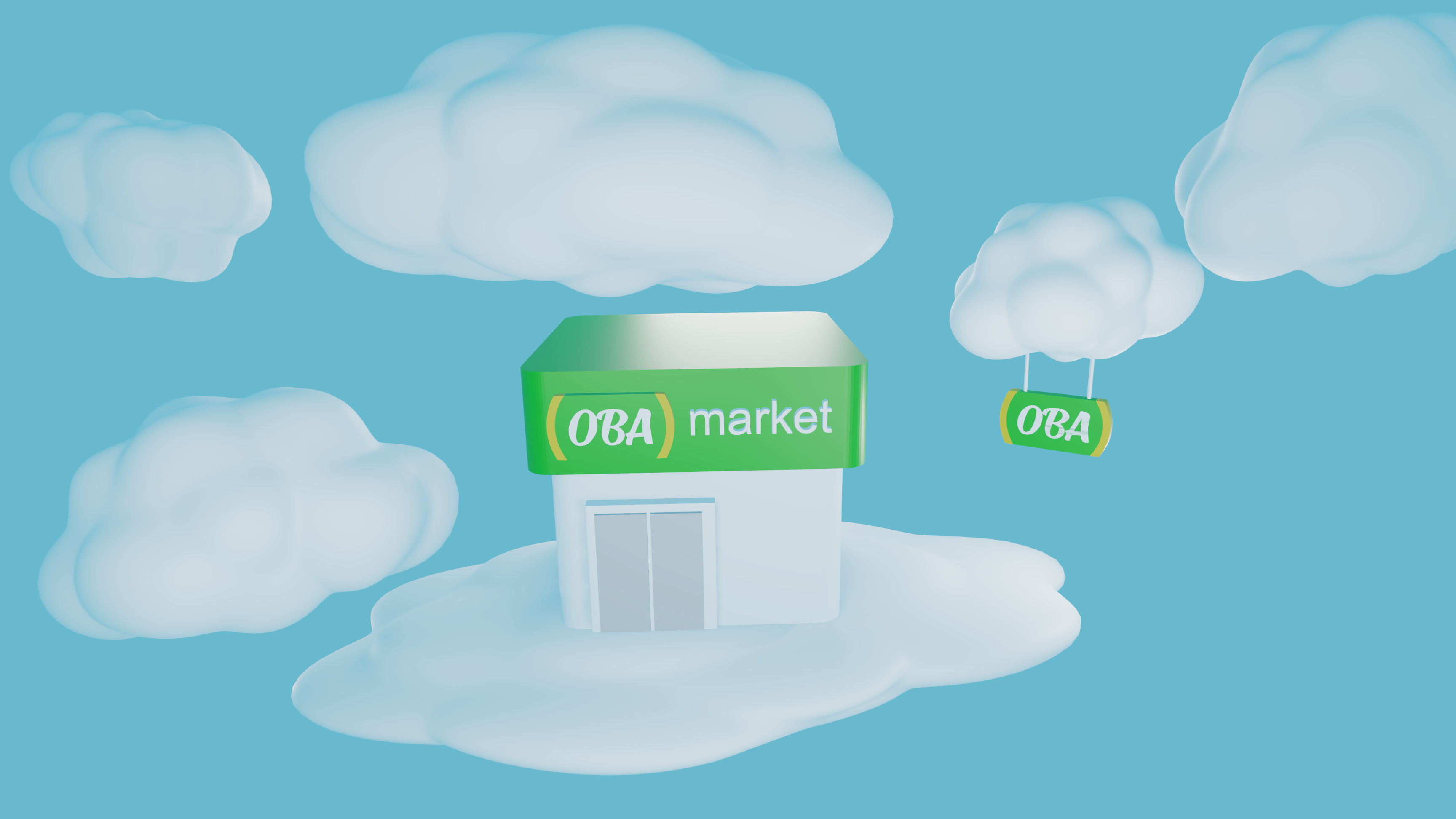 OBA Market on the Clouds Digital Concept Design Free 3D model_4