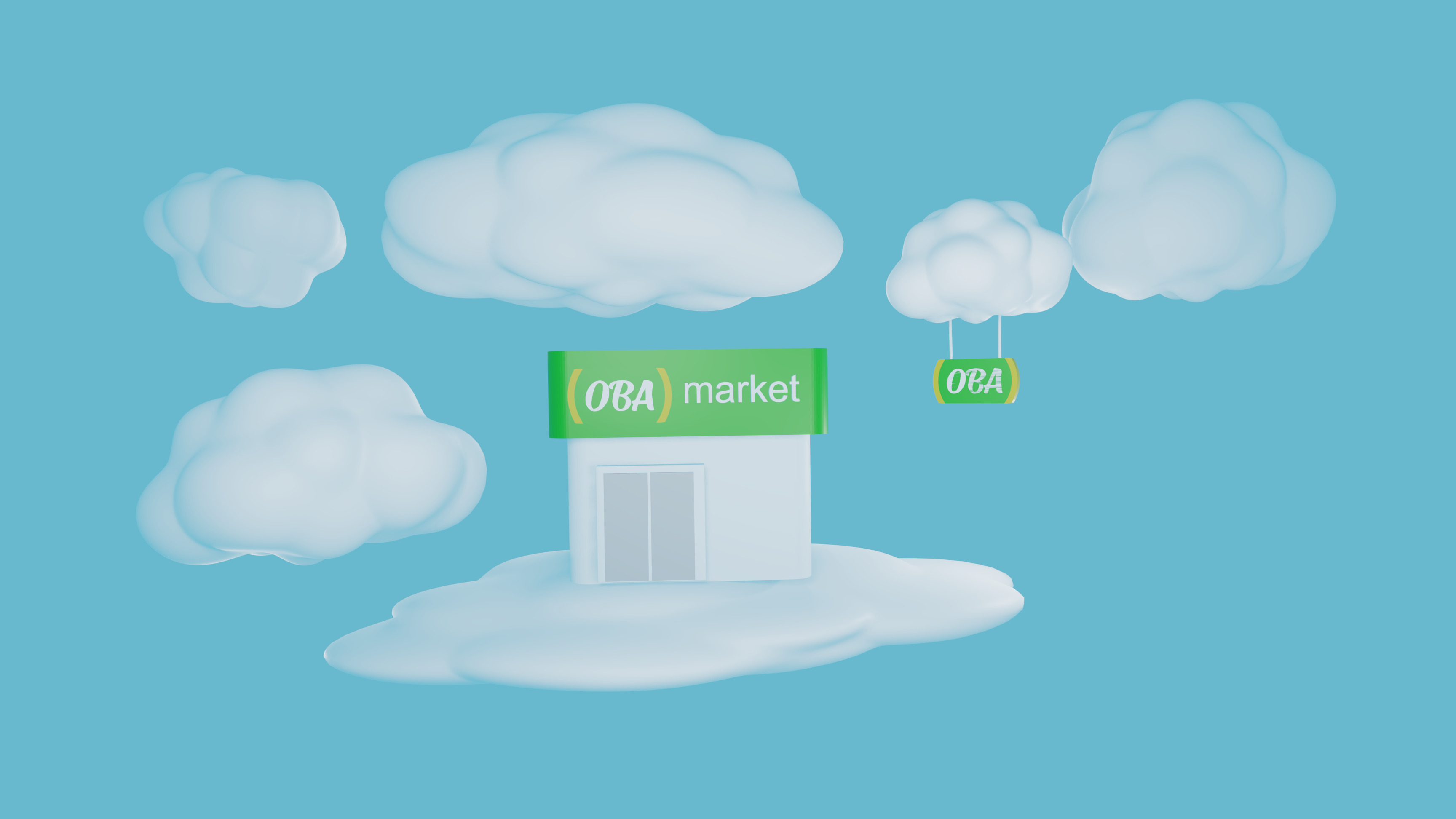 OBA Market on the Clouds Digital Concept Design Free 3D model_1